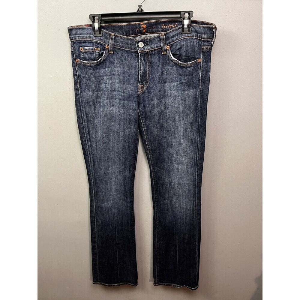 7 For All Mankind Jeans Women's Size 32 Bootcut Denim Blue Dark Wash Classic